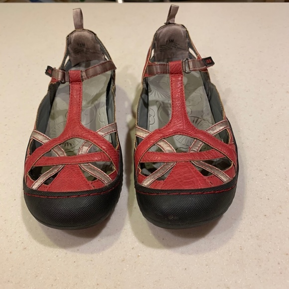 JBU Jambu Red & Gold Current T-strap Sandals 7.5 - Picture 4 of 12